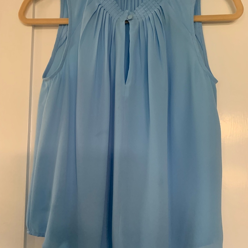Banana Republic Blue Ruched Sleeveless Blouse